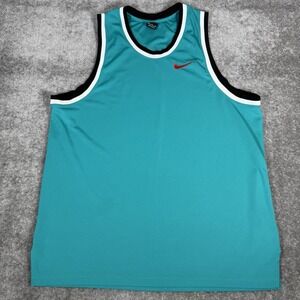 Nike Jersey Men's 2XL Aqua Blue Sleeveless Tank Basketball Dri-Fit